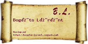 Bogáts Lóránt névjegykártya